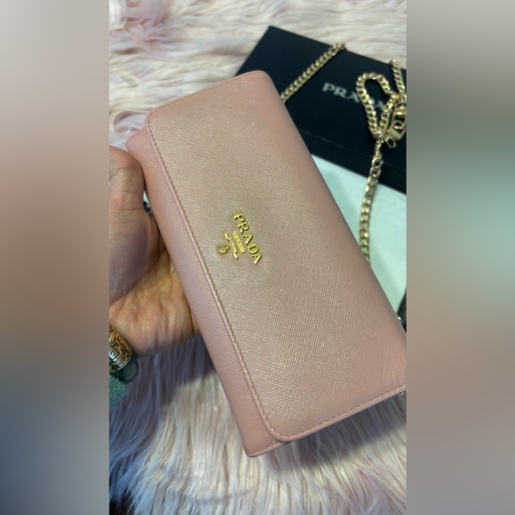 Prada wallet leather pink plain authentic - Picture 5 of 14